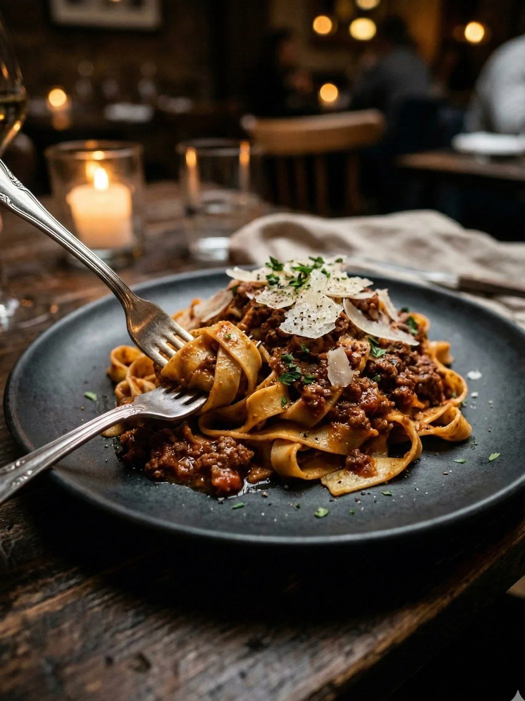 Handmade tagliatelle with Bolognese ragu