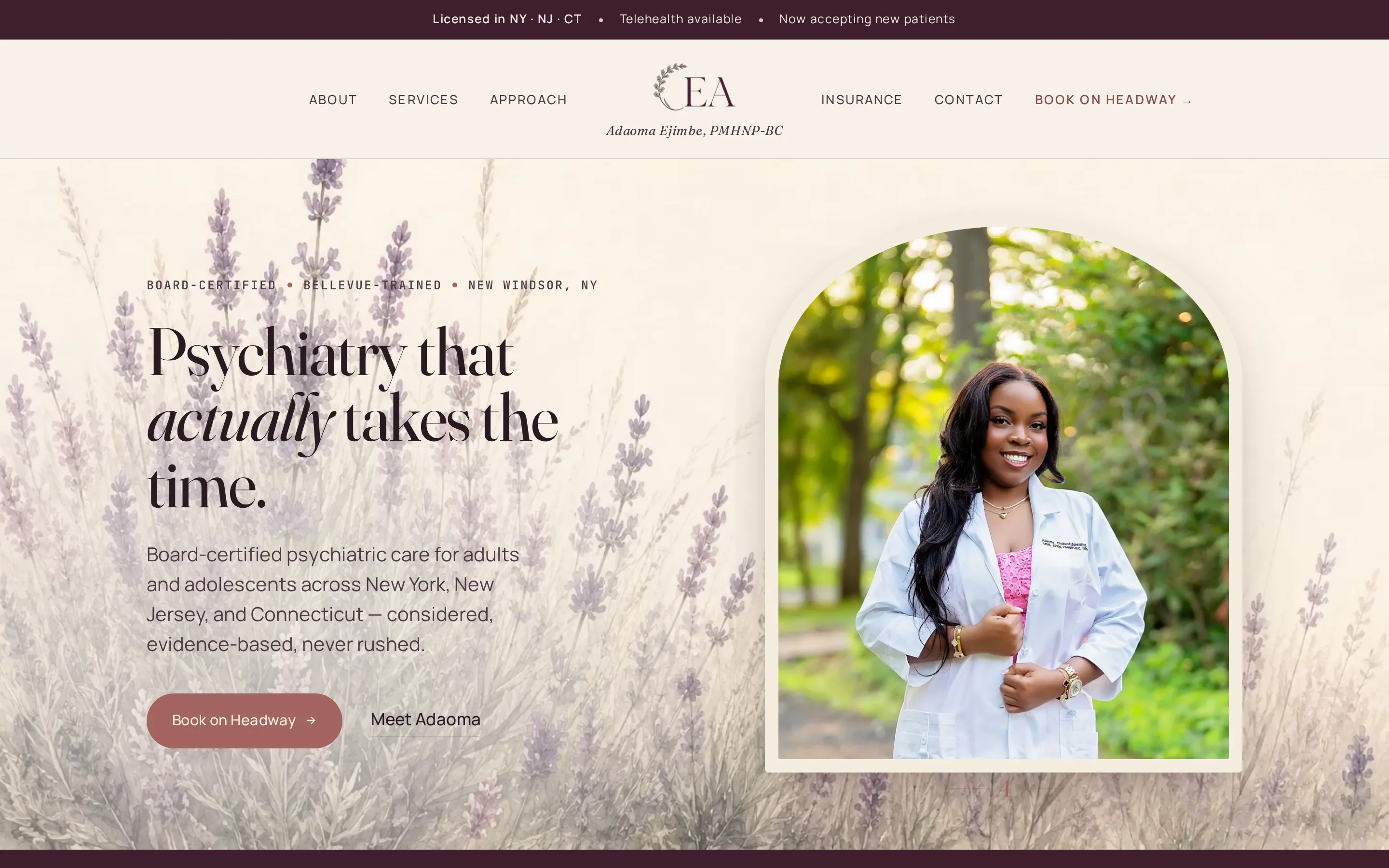 CEA Psychiatry virtual psychiatric care website by Sileon Web Design